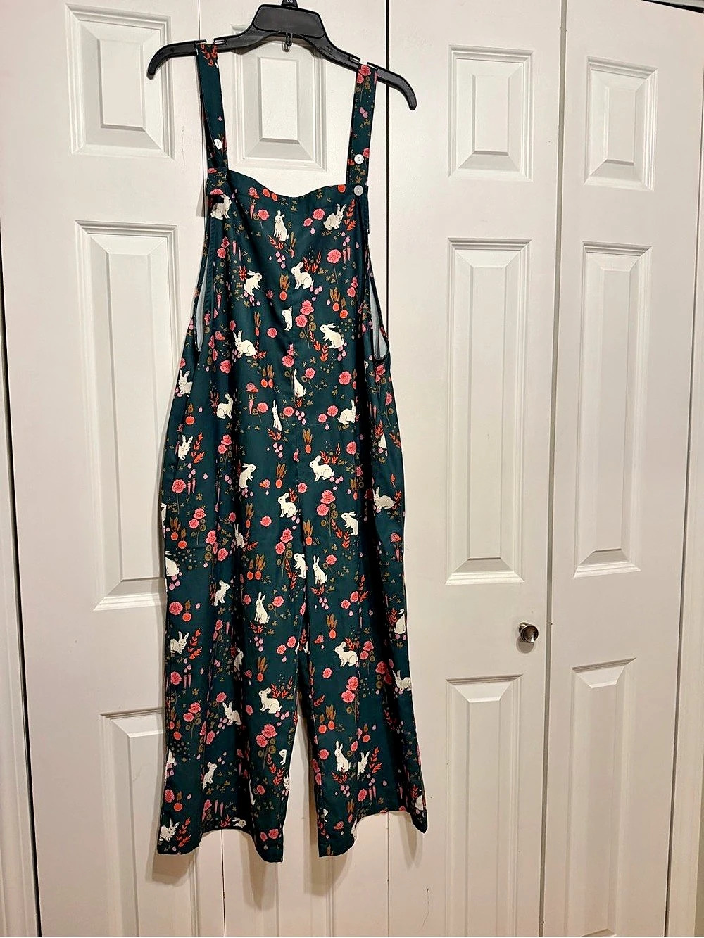 sm wardrobe Floral Bunny Overall Green & Pink Size Large